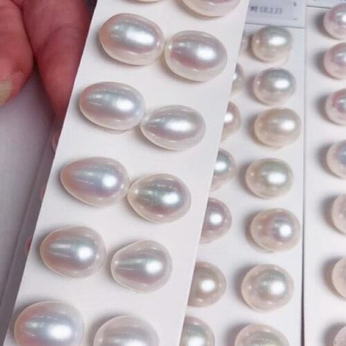 9x11mm Pink Color Natural Drop Pearl for Sewing Clothing Craft Decoration Accessories Freshwater Loose Pearls Half Hole