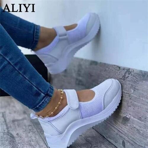 New Womens Casual Shoes 2021 Sping Autumn Fashion Hook&Loop Pointed Toe Ladies Flats 35-43 Outdoor Running Walking Sneakers
