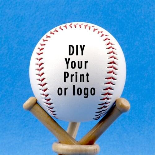 1pc Customized Handmade Baseballs PVC Upper Rubber Inner Soft Baseball Balls Gift Ball Training Exercise Baseball Personalized