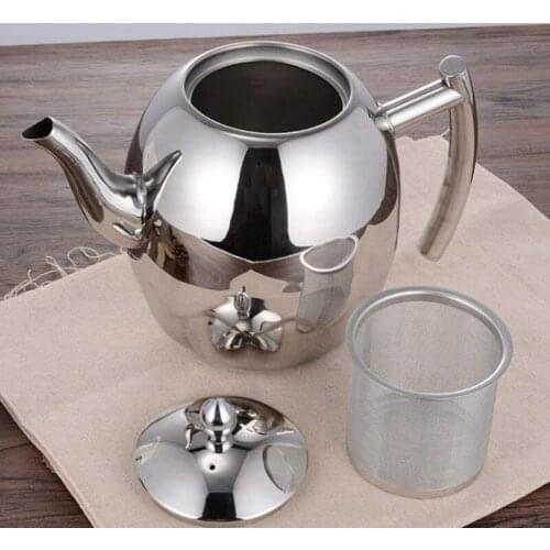 2L Stainless Steel Teapot with Tea Strainer Teapot with Tea Infuser Teaware Sets Tea Kettle Infuser Teapot for Induction