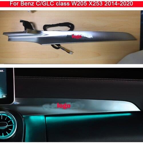3/12/64 Colors Car Co-pilot Neon Ambient Light For Mercedes-Benz C/GLC class W205 X253 2014-2020 decorative Atmosphere LED light