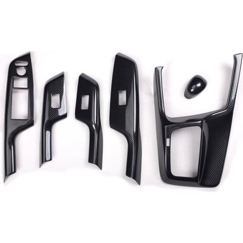 5Pcs Car Window Lift Switch Panel Cover Trim Gear Shift Panel Frame Styling For Honda Civic 9th 2012-2014 AT Right Hand Drive