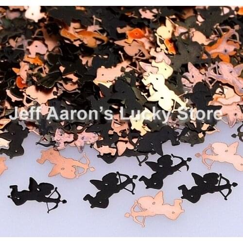 Angel Cupid Design black metal nail foil decals nail art decorations supplies tools alloy nail sequin