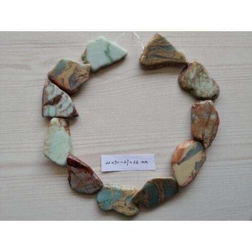 B0092 Natural 20x30-27x36mm Fancy Sky Blue Sea Sediment Imperial Emperor Gems Stone Loose Beads 14'' Jewelry Making DIY