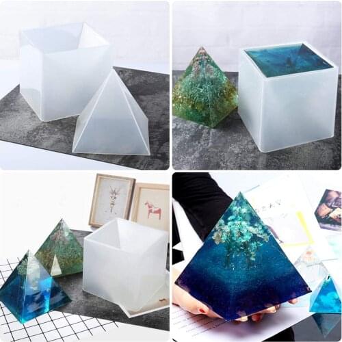 Large Resin Silicone Pyramid Molds for DIY Orgonite Orgone Jewelry Great clay mold for Paperweight Home Decoration