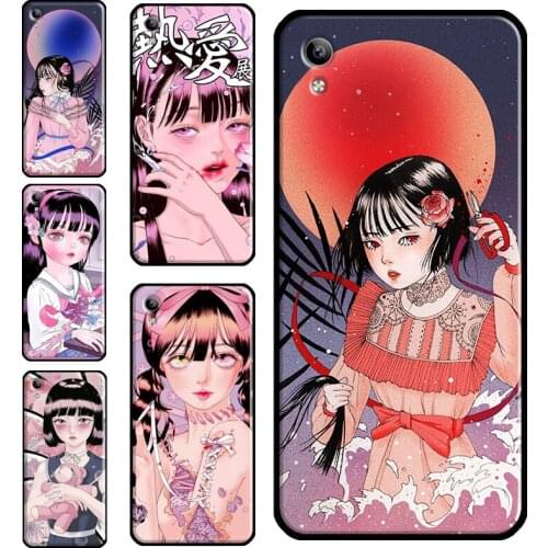 Cartoon Girl Aesthetic Case For Vivo V17 Neo S1 Y1S Y12 Y17 Y20 Y30 Y50 Y70 Y91C V11i Y11 2019 V20 SE Back Cover