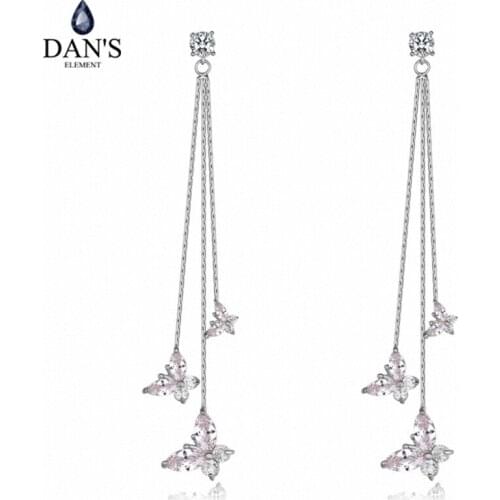 DANS ELEMENT AAA Zircon Earrings Fashion Jewelry Stud Butterfly Earrings For Women Top Quality Wholesal #133525