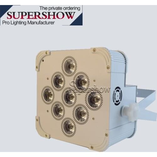 Flight Case 8pcs 9x18w RGBWA+UV 6in1battery light wireless DMX LED flat par can lights for wedding dj party lighting