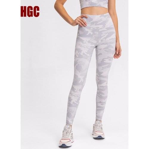 HGC Yoga Pants Women High Waist Camo Running Elastic GYM Leggings Sport Fitness Pocket Squat Proof Butt Lift Sexy Workout Tight