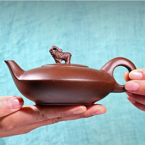 Yixing Purple Clay Authentic Retro Teapot Creative Elephant Office Tea Pot Handmade Kettle Kung Fu Tea Set Chinese Teaware