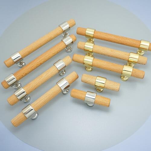 MFYS Natural Wood Furniture Hardware Handles Beech Cabinet Dresser Knobs Drawer Pulls Simple Modern Kitchen Cupboard Pull Handle