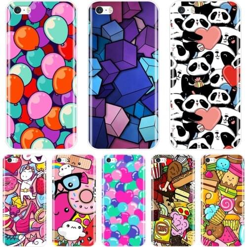 TPU Cartoon Panda Heart Unicorn Food Sweet Back Cover For iPhone 5 S 5C 5S SE Soft Silicone Phone Case For Apple iPhone 4 S 4S