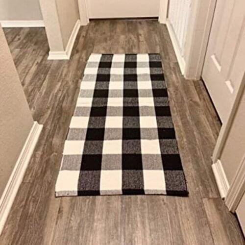New Classic Buffalo Black & White Plaid Checkered Rug Set of 2 Indoor & Outdoor Area Rug & Runner Combo