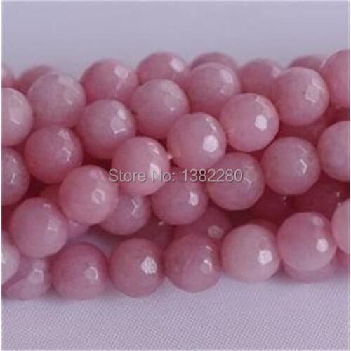 ! Wholesale fashion, 8mm Faceted Pink Morganite Round Loose Beads 15" 2pc/lot fashion jewelry JT5297