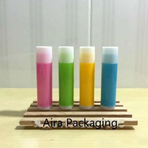 50pcs/lot 5ML Plastic Empty Pink Lip Balm Tube Blue Lip Rouge Storage Container Green Classic Lipstick Tube