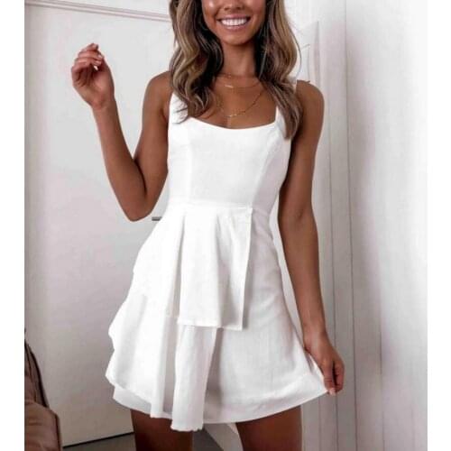 Dress Women Sexy Summer Streetwear Backless Bandage Sleeveless Slim Mini Dress Club Outfits for Women