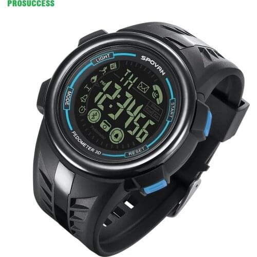 PR3 50m Waterproof Bluetooth EL Backlight Pedometer Sleeping Distance Monitor Calorie Alarm Calendar Call Reminder Smart Watch