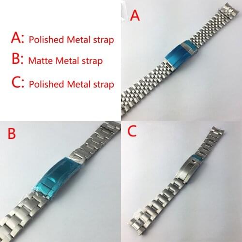 BLIGER 20mm folding buckle polishing solid stainless steel strap for fit 40mm mens watch bands