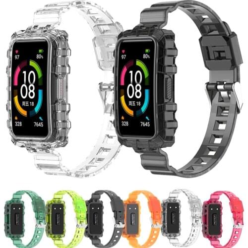 For Honor Band 6 Strap Silicone Band Watchband Glacier Transparent Band Bracelet correa smart watch strap