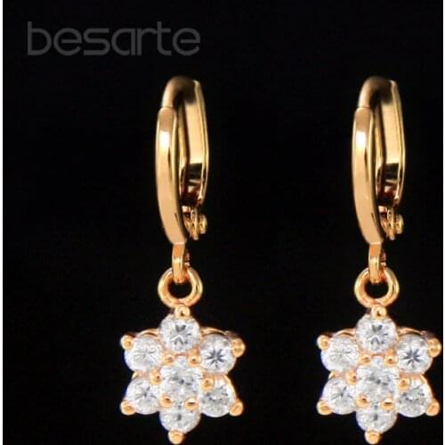 Cz Gold Earing Long Earrings Women Boucle d oreille Femme Pendiente Mujer Orecchini Donna Lange Oorbellen Kolczyk Ohrringe E2552