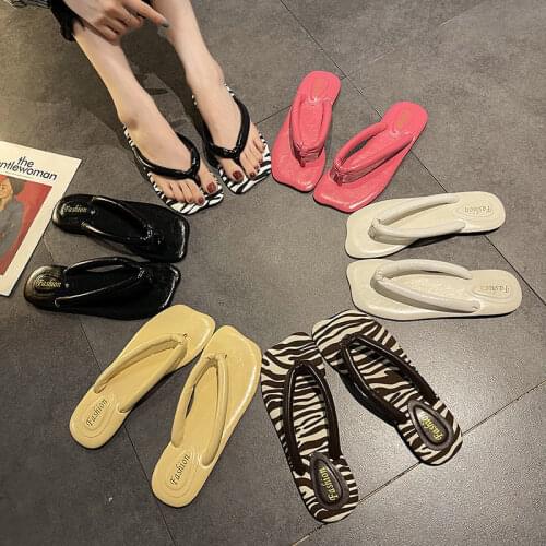 2021 Women Brand Slippers Summer Outdoor Flat Heel Beach Slides Casual Open Toe Female Flip Flops Ladies Sandal