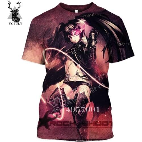 SONSPEE 3D Print Harajuku Anime BLACK ROCK SHOOTER T-shirt Men/Women Fashion O-neck Funny Tops Unisex Casual Short Sleeve