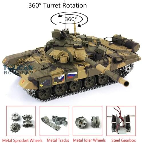 Heng long 1/16 TK7.0 Upgraded Metal Russia T90 RTR RC Tank 3938 W/ 360° Turret TH17847