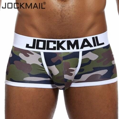 JOCKMAIL Brand Camouflage Sexy men underwear print cueca boxer boxershorts men slip hombre panties boxer men Gay underwear