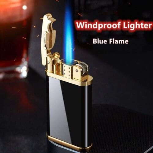 Windproof Direct Injection Inflatable Butane Metal Turbo Lighter Cigar Smoking Smoking Accessories Gadgets for Men