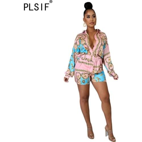 Vintage fashion lady suit full sleeve loose long shirt and skinny shorts 2 piece set vintage chic outfit