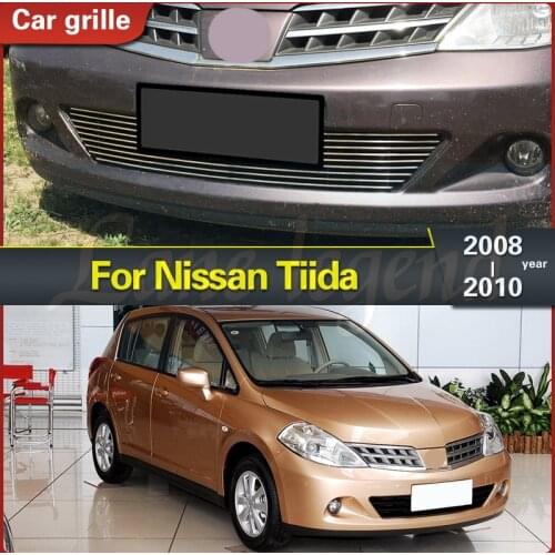 High-quality stainless steel Front Bottom Grill Cover Grilles Trim Cover Car grille Car Styling Body kit For Nissan Tiida 08-10