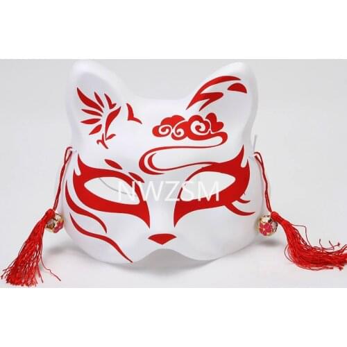Fox Mask Japanese Cosplay Mask Party Half Face PVC Fox Masks Masquerade Festival Cosplay Costume cat mask rave festivals Costume