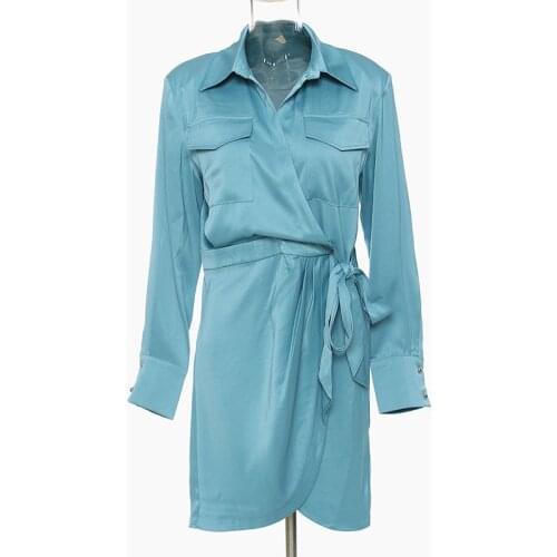 SeeBeautiful Drawstring Pleated Irregular Loose Shirt Lapel Long Sleeve Fake Two Pieces Women Autumn 2021 New Fashion G437