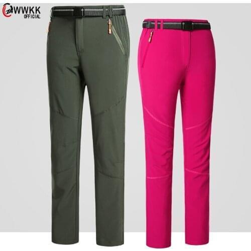 WWKK 2021Womens Outdoor Sports Brand Softshell Trousers Waterproof Windproof Thermal for Camping Ski Climbing Sportspants