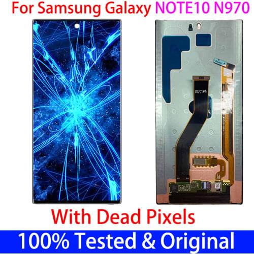 Original AMOLED Note10 lcd For Samsung Galaxy Note 10 Lcd N970F N9700 with defect Display+Touch Screen Digitizer Assembly