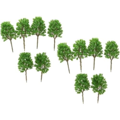 12pcs 1:30 Model Trees For Miniature Diorama Landscape Railways Scenery 20cm