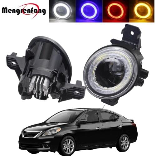 2in1 Design Car Driver + Passenger Fog Light With Angel Eye Daytime Running Lamp DRL 30W 8000LM 12V For Nissan Versa 2012-2019
