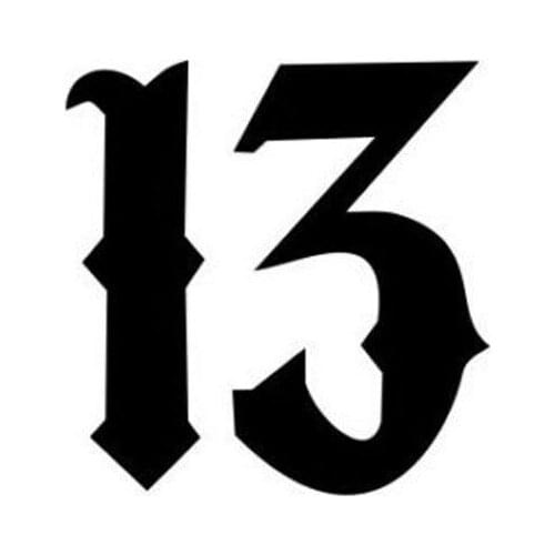 4" Wide Art Font 13 Number Car Styling Decal Vinyl Motorcycle Body Tool Box Sticker