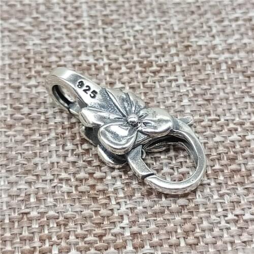 925 Sterling Silver Bowknot Bow Knot Flower Lobster Claw Clasp for Bracelet Necklace