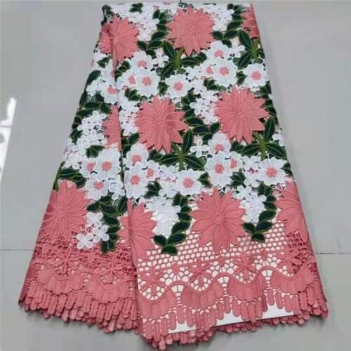 African nigerian cord lace fabric high quality embroidered guipure lace fabric for wedding dress 5yards
