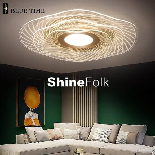 Acrylic Led Ceiling Light Modern Big Creativity Ceiling Lamp 110v 220v For Living Room Bedroom Dining Room Led Lustre Gold Frame