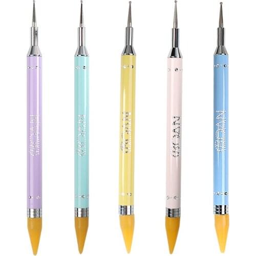 Diamond Embroidery Double Head Point Drill Pen Dot Painting Point Pen Nail Art Rhinestone Picker Wax Pencil Crystal Handle Tool
