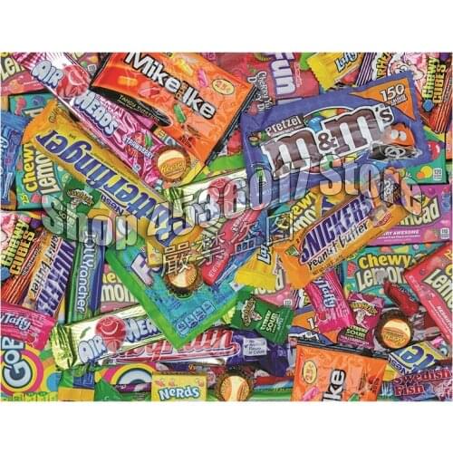 Full Diy Diamond Painting Cross-Switch Sweet Tooth Halloween Candy 3D Diamond Embroidery Rhinestones Paintings Mosaic Christmas
