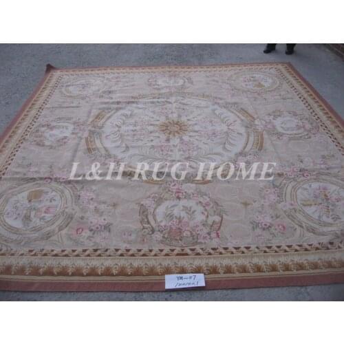 Free shipping 10'x10'(3x3m) Square French aubusson woolen rugs,handmade rug/carpet for home decoration