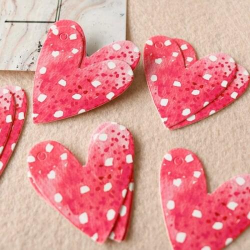 50/100pcs Heart Shaped Paper Tags Red Heart Envelop Shaped Paper Card Gift Package Label Tag Wedding Christmas Party Supplies