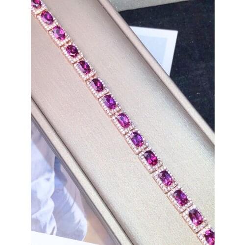 Sale elegant shinning Rhodolit garnet bracelet for women jewelry 100% natural gem 925 sterling silver many gems party gift