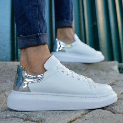 Chekich Mens and Womens Shoes White Silver MultiColor Spring Fall Faux Leather 36-45 Size Lace Unisex Gray Comfortable Wedding Odorless Luxury Mirror Polished Sewing Base Fast Shipment Footwear Breathable CH259 V3