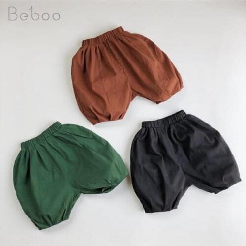 Childrens Clothing Boys Lantern Pants 2021 Summer New Solid Color Pure Cotton Fashion Korean Style Shorts For 1-6years Old Boy