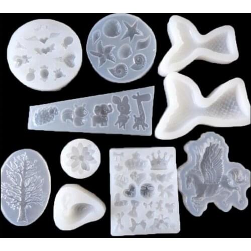 Flamingos horse tree flower Lollipop Silicone Mold for jewelry Diamond Pendant Necklace Crafts Making Resin epoxy Silicone Mould