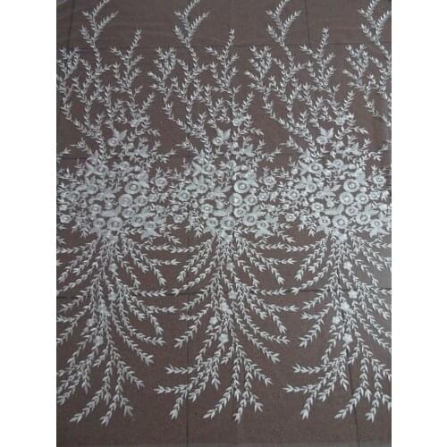 Hot selling flower Embroidery Tulle Mesh ZH-32276 French Net Lace Fabric with High Quality